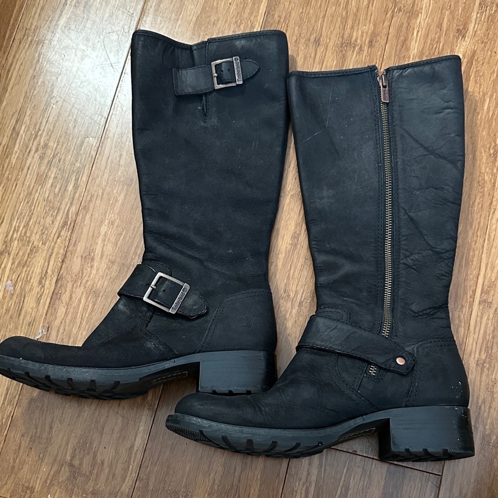 Black Knee-High leather Women's Boots